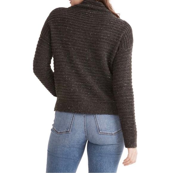Madewell Belmont Donegal Mock Neck Sweater in Donegal Thunder Grey XS - Picture 3 of 7